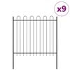 vidaXL Gar&eth;hefti 9 pcs Gr&aacute;r 15,3 x 1,5 m Duftlita&eth;ur st&aacute;l