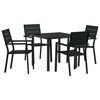 vidaXL Gar&eth;ur bor&eth;sett 5 pcs Svartur Dufth&uacute;&eth;a&eth; st&aacute;l