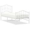 vidaXL R&uacute;mgrind &uacute;r M&aacute;lmi me&eth; H&ouml;fu&eth;gafli & F&oacute;tagafli Hv&iacute;t 75x190 cm