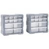 vidaXL Skipulagshirsla me&eth; 12 sk&uacute;ffum 2 stk 26,5 x 16 x 26 cm