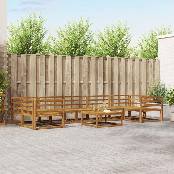 vidaXL &Uacute;ti s&oacute;fasett 8 pcs N&aacute;tt&uacute;rulegur Hrein akas&iacute;utr&eacute;