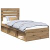 vidaXL Ramsv&iacute;k me&eth; h&ouml;fu&eth;gafl Listama&eth;ur Eik 75 x 190 cm Solid furuhikk