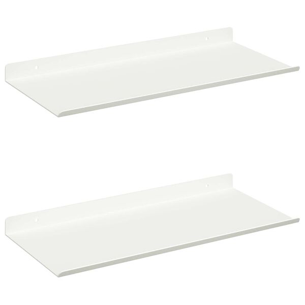 vidaXL Flj&oacute;tandi skrifbor&eth; Vegghengt 2 pcs Hv&iacute;t 40 x 18 x 2,5 cm St&aacute;l