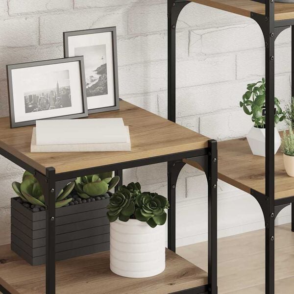 vidaXL B&oacute;kask&aacute;pabretti 4 pcs Br&uacute;nn 40 x 40 x 1,5 cm Samsettur vi&eth;ur