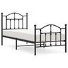 vidaXL R&uacute;mgrind &uacute;r M&aacute;lmi me&eth; H&ouml;fu&eth;gafli & F&oacute;tagafli Sv&ouml;rt 90x200 cm