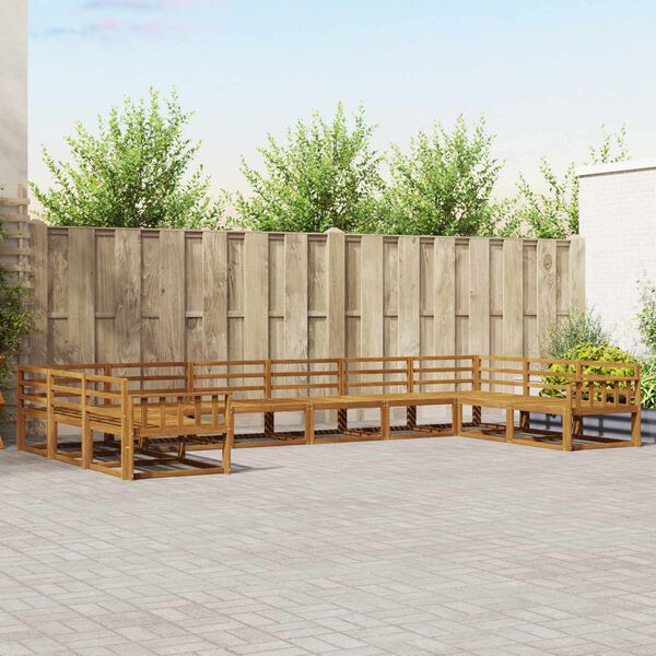 vidaXL &Uacute;ti s&oacute;fasett 10 pcs N&aacute;tt&uacute;rulegur Hrein akas&iacute;utr&eacute;