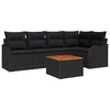 vidaXL Gar&eth;s&oacute;fa sett me&eth; geymslu 6 pcs Svartur p&oacute;l&yacute;rattan