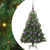 vidaXL Gervi j&oacute;latr&eacute; me&eth; 150 LED me&eth; standi Gr&aelig;nn 120 cm PE og PVC