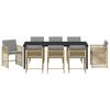 vidaXL Gar&eth;ur bor&eth;sett 9 pcs Drapplita&eth;ur p&oacute;l&yacute;rattan