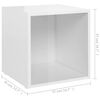 805517 vidaXL TV Cabinets 2 pcs High Gloss White 37x35x37 cm Chipboard