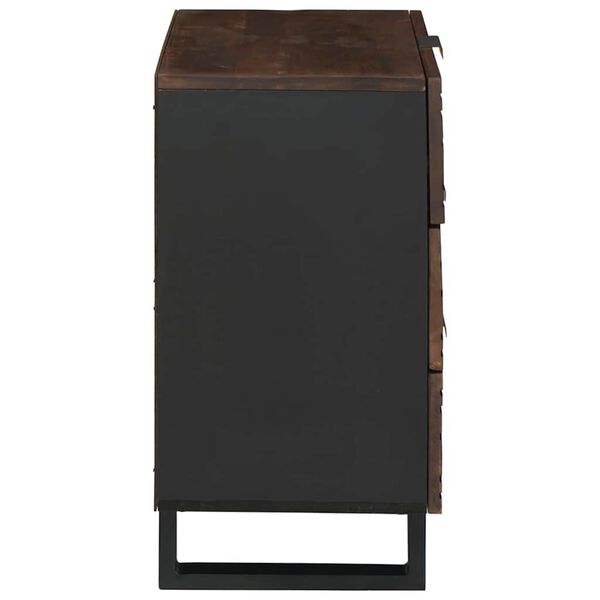 vidaXL Noat&ouml;flu sk&aacute;pur Valhnota 50 x 33 x 62 cm Gegnheill akas&iacute;uvi&eth;ur