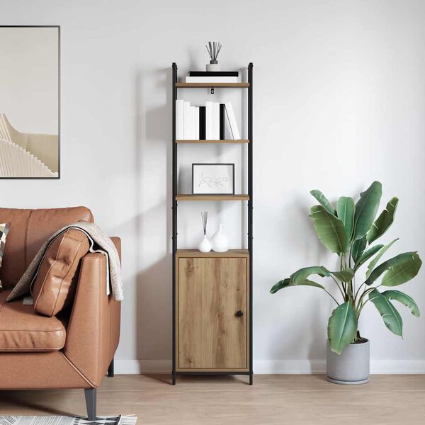 vidaXL B&oacute;kask&aacute;pur Artisan Eik 40 x 24 x 161 cm Samsettur vi&eth;ur