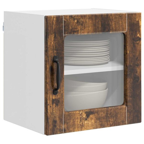 vidaXL Eldh&uacute;s sk&aacute;pur 2 pcs Rau&eth;-eik 40 x 31 x 40 cm Samsettur vi&eth;ur