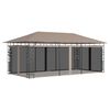 vidaXL Lystisk&aacute;li me&eth; Flugnaneti 6x3x2,73 m M&oacute;gr&aacute;r 180 g/m&sup2;