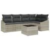 vidaXL Gar&eth;s&oacute;fa sett me&eth; p&uacute;&eth;i me&eth; geymslu 6 pcs Lj&oacute;sgr&aacute;r p&oacute;l&yacute;rattan