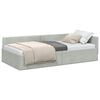 vidaXL Hornr&uacute;m ramma me&eth; h&ouml;fu&eth;gafl Lj&oacute;sgr&aacute;r 90 cm x 190 cm Flauel