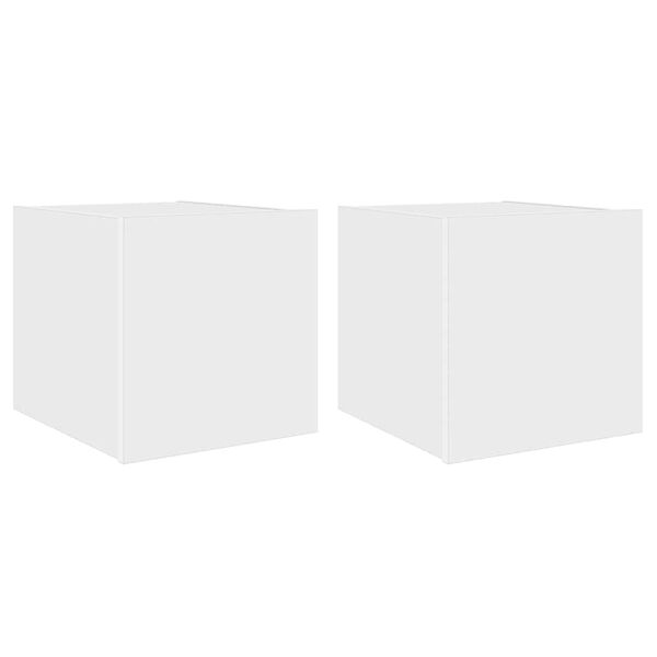 vidaXL Sj&oacute;nvarpssk&aacute;par me&eth; LED-Lj&oacute;sum 2 stk. Hv&iacute;tir 30,5x35x30 cm