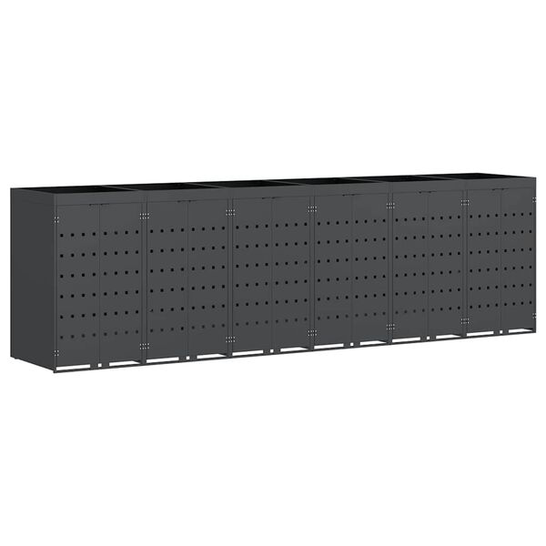 vidaXL R&uacute;llusk&aacute;pur fyrir 6 ruslatunnur Antras&iacute;t 408 x 77,5 x 121,5 cm