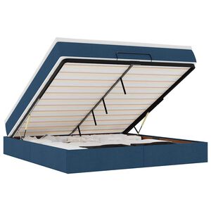 vidaXL Ottoman r&uacute;m me&eth; d&yacute;nu Bl&aacute;u 160x200cm Efni