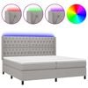vidaXL H&oacute;lfa&eth; Springr&uacute;m me&eth; D&yacute;nu&LED Lj&oacute;sgr&aacute;tt 200x200 cm Efni