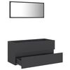 804901 vidaXL 2 Piece Bathroom Furniture Set Grey Chipboard