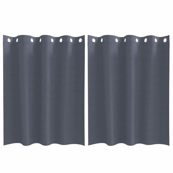 vidaXL Svartgard&iacute;nur me&eth; hringjum 2 pcs Antras&iacute;t 140 x 140 cm
