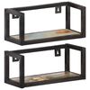 vidaXL Vegghillur 2 stk. 40 cm Gegnheill Endurn&yacute;ttur Vi&eth;ur