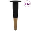 vidaXL F&aelig;tur fyrir h&uacute;sg&ouml;gn 12 pcs Svart og gull &Oslash; 40 x 98 mm J&aacute;rn