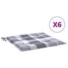 vidaXL Sessur &iacute; Gar&eth;st&oacute;la 6 stk. Gr&aacute;k&ouml;fl&oacute;ttar 50x50x4 cm Oxfordd&uacute;kur
