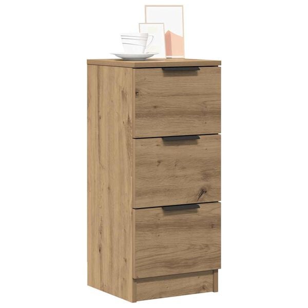 vidaXL skenkur 2 stk Artisan Oak 30x30x70 cm Hannaður viður