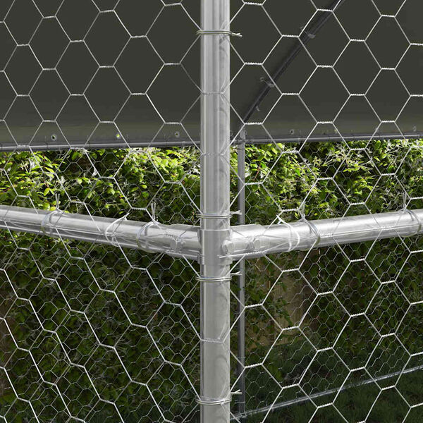 vidaXL Hundask&aacute;li me&eth; geymslu 3 pcs Silfur 6 x 2 x 2 m Sinkh&uacute;&eth;a&eth; st&aacute;l