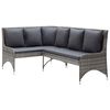 vidaXL Hornas&oacute;far &iacute; Gar&eth;inn 2 stk Gr&aacute;r Polyrattan