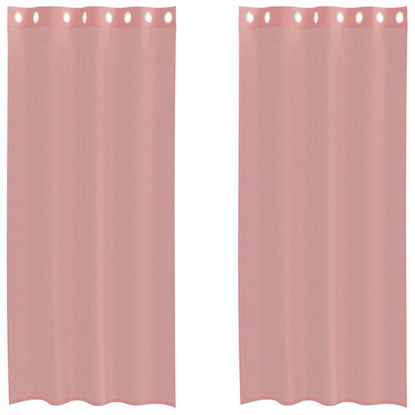 vidaXL Voile Gluggatjöld með Grommets 2 stk Bleik 140x225 cm