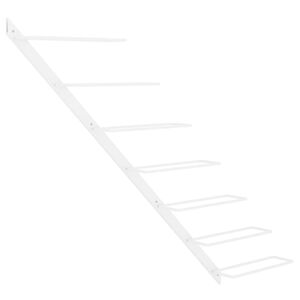 vidaXL Vegghengdur Vínrekki fyrir 7 flöskur Hvítur Málmur