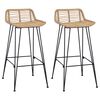 vidaXL Barst&oacute;ll 2 pcs N&aacute;tt&uacute;rulegur 44 x 45 x 76 cm Fingratta og St&aacute;l