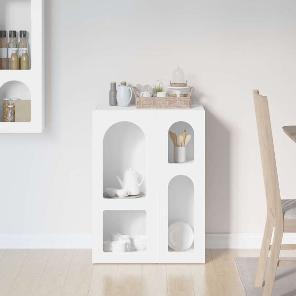 vidaXL Vi&eth;beinteyfla Hv&iacute;tt 59 x 35 x 80.5 cm Samsettur vi&eth;ur