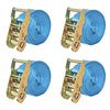 vidaXL Strekkib&ouml;nd me&eth; H&ouml;mluhaki 4 stk 2 Tonn 6 m x 38 mm Bl&aacute;