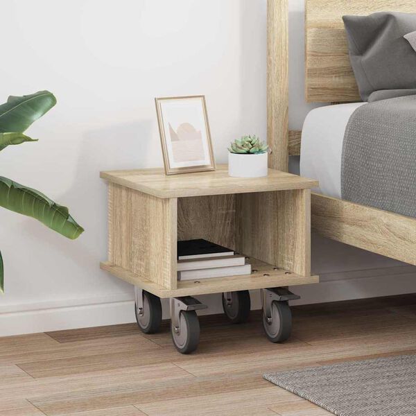 vidaXL Sj&oacute;nvarpsstandur Sonoma Eik 37 x 35 x 35 cm Samsettur vi&eth;ur