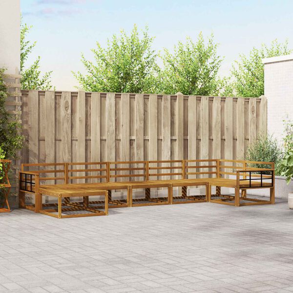 vidaXL &Uacute;ti s&oacute;fasett 7 pcs N&aacute;tt&uacute;rulegur Hrein akas&iacute;utr&eacute;