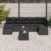 vidaXL Gar&eth;s&oacute;fa sett me&eth; p&uacute;&eth;i 8 pcs Svartur Poly rattan