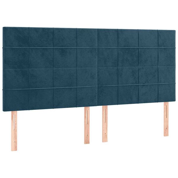 vidaXL H&ouml;fu&eth;gafl d&ouml;kkbl&aacute;r 200x5x118/128 cm flauel