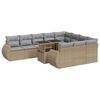 vidaXL 11 Hluta Gar&eth;s&oacute;fasett me&eth; Sessum Drapplita&eth; P&oacute;l&yacute;rattan