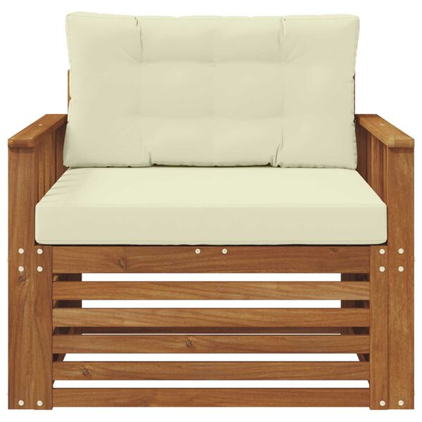 vidaXL &Uacute;ti s&oacute;fasett Solid Akas&iacute;uskei&eth; og P&oacute;lyester N&aacute;tt&uacute;rulegur