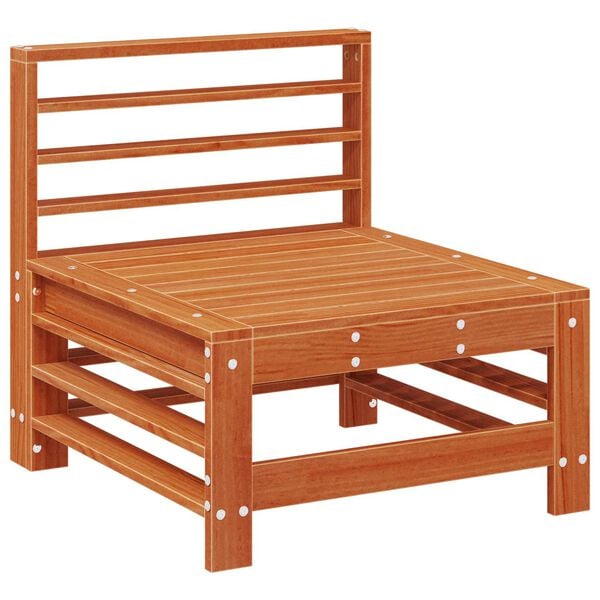 vidaXL Gar&eth;asofa Mi&eth;ja Mass&iacute;ft furuvi&eth; VaxBr&uacute;nn 63,5 x 57,5 x 60 cm