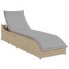 vidaXL samanbrj&oacute;tanlegur s&oacute;lst&oacute;ll me&eth; p&uacute;&eth;a og geymslu Beige P&oacute;l&yacute;rattan