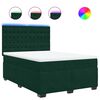vidaXL H&oacute;lfa&eth; Springr&uacute;m me&eth; D&yacute;nu D&ouml;kkgr&aelig;nt 160x200 cm Flauel