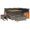 vidaXL Gar&eth;s&oacute;fa sett 8 pcs Gr&aacute;r P&oacute;l&yacute;rattan og m&aacute;lmur me&eth; dufti