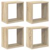 vidaXL Veggfestar Kubbahillur 4 stk. Sonoma Eikarlitur 26x15x26 cm