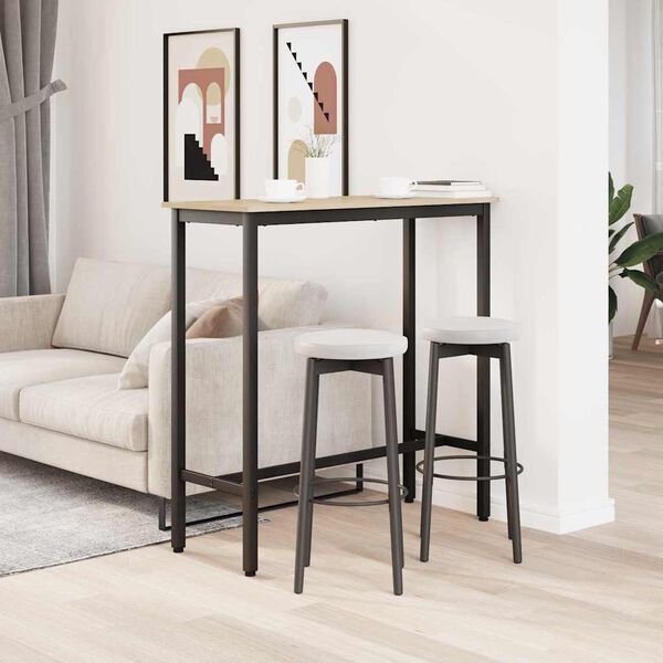 vidaXL bor&eth; Sonoma Eik 100 x 40 x 100,5 cm Vinnslutr&eacute; og st&aacute;li