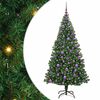 vidaXL Gervi j&oacute;latr&eacute; me&eth; 300 LED Gr&aelig;nn 180 cm PVC, st&aacute;l og plast